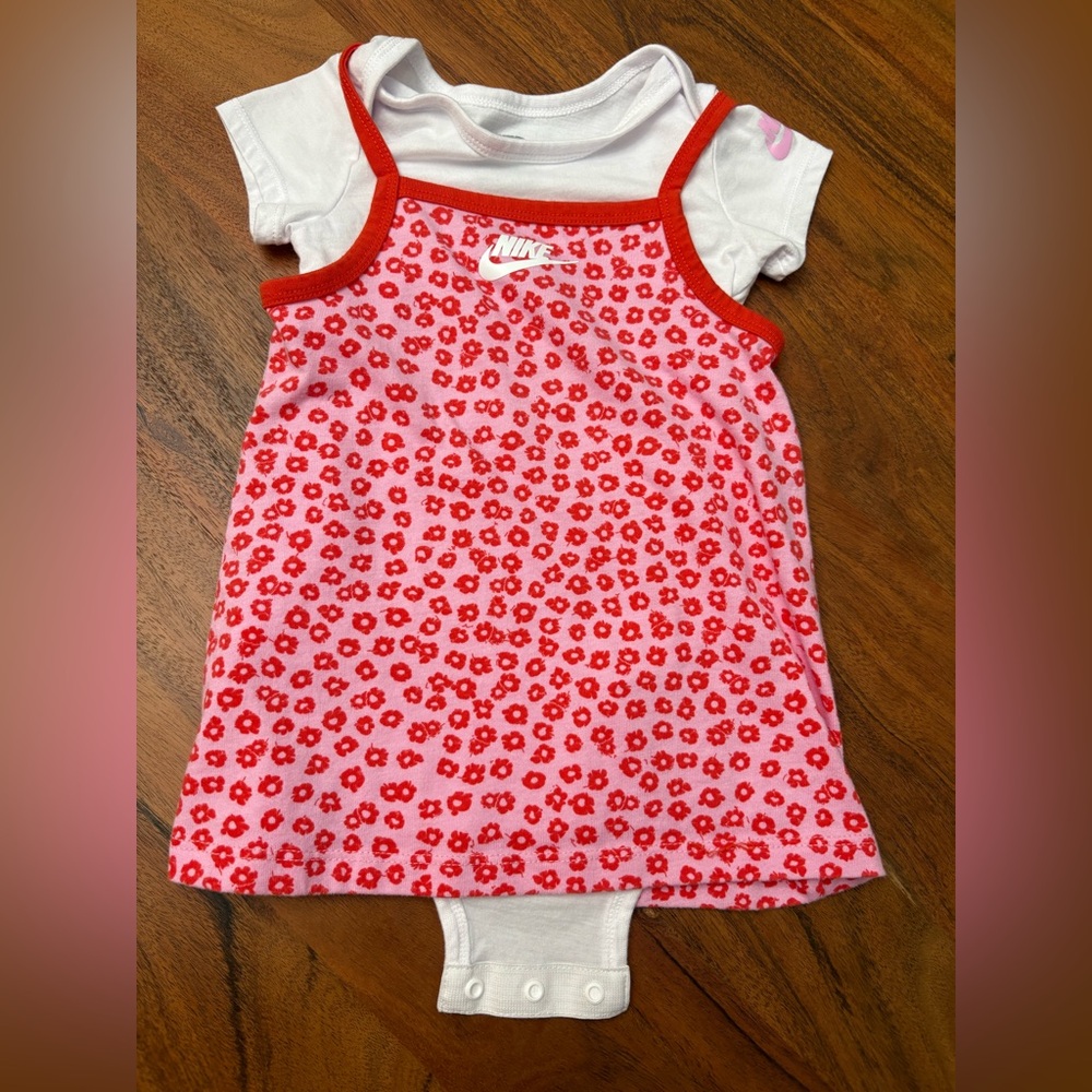 Nike White and Red Baby Dress